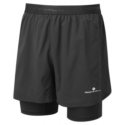 RONHILL MENS TECH 5in TWIN SHORT BLACK