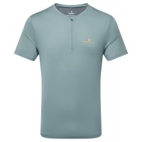 RONHILL MENS TECH 1/2 ZIP SHORT SLEEVE TEE- MONOLITH