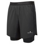 RONHILL MENS TECH 7in TWIN SHORT- BLACK