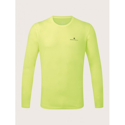 RONHILL MENS CORE LONG SLEEVE TEE- FLUO YELLOW