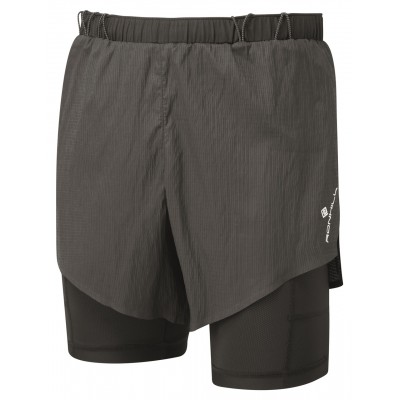 RONHILL MENS TECH RACE TWIN SHORT BLACK