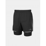 RONHILL MENS TECH REFLECT 5in TWIN SHORT- BLACK
