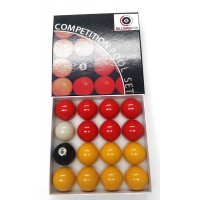 POWERGLIDE 17/8'' LEAGUE POOL BALLS (REDS & YELLOWS) 17/8''