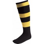 EURO SOCKS BLACK /AMBER HOOPS