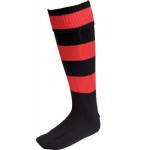EURO SOCK BLACK/SCARLET HOOPS