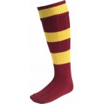 EUROSOCKS MAROON/AMBER HOOPS