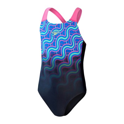 SPEEDO COSTUME GIRLS DIGITAL SPLASHBACK NAVY