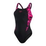 SPEEDO COSTUME LADIES BOOM LOGO MUSCLEBACK BLACK/PINK