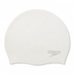 2024 SPEEDO SILICONE CAP ADULTS WHITE/SILVER