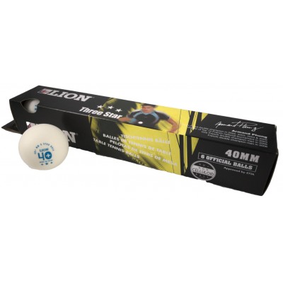 TABLE TENNIS BALLS LION 3* WHITE