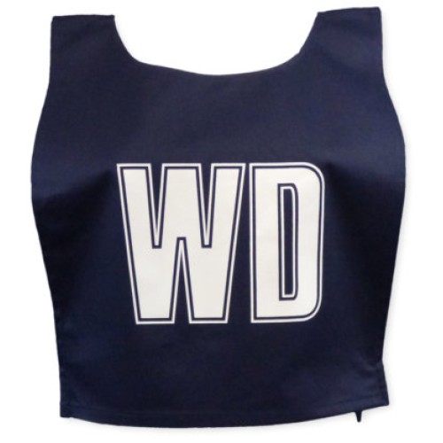 ZZ LETTERED NETBALL BIBS MEDIUM NAVY/WHITE