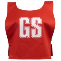 ZZ LETTERED NETBALL BIBS MEDIUM RED/WHITE