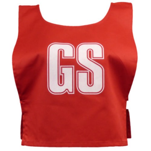 ZZ LETTERED NETBALL BIBS MEDIUM RED/WHITE